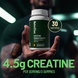 Creatine Monohydrate Gummies for Men & Women - One Month Supply, Muscle Growth, Strength & Faster Recovery, Sugar Free, Vegan, Gluten Free, Non-GMO, Berry Flavor, Third-Party Tested - 90 Gummies