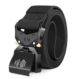 Leskyair Men Tactical Belt, Work Belts for Men Military Hiking Heavy Duty Belt 1.5 Inch, Nylon Webbing Tool Belt with Quick Release Metal Buckle