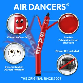 LookOurWay Air Dancers Inflatable Tube Man Attachment - 20 Feet Tall Wacky Waving Inflatable Dancing Tube Guy for Business Promotion - Blower Not Included - Sale Red