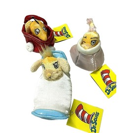 Manhattan Toy Company Dr Seuss One Fish, Two Fish, Redfish, Bluefish Pop Out Puppets Cat in the Hat