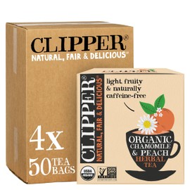 Clipper Tea Chamomile & Peach Teabags – USDA Organic, Great Hot or Iced – Natural, Fair & Delicious Fruity Chamomile & Peach Infusion – 200 Tea Bags