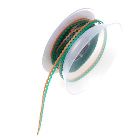 Fuioda15 Feet Two colored Dental Elastic Powerchains For Braces Orthodontics Ligature Ultra Power Chain Rubber Bands Long Short Continuous (Green a Orange, Short)