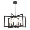 WBinDX Black Chandelier, 6-Light Modern Geometric Hanging Metal Chandeliers for