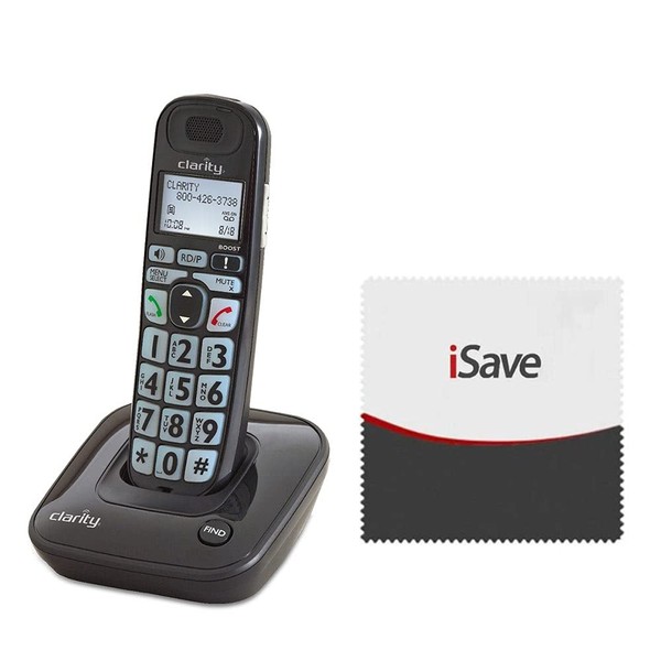 Clarity D703 DECT 6.0 Amplified Low Vision Cordless Phone with CID Display with Free iSave Microfiber Cleaning Cloth (D703 with Free Cloth)