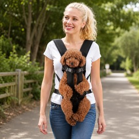 Dog Carrier Backpack for Small Pets - Hands Free Front Carrying Pet Backpack with Thickened Sponge Padding for Outdoor Travel
