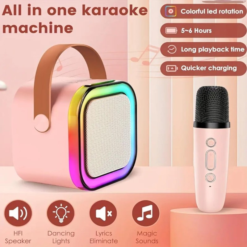 K12 Portable Bluetooth Karaoke Speaker with Dual Wireless Microphones –