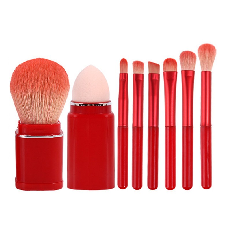 8 Pcs Makeup Brush Set Soft Bristles Retractable Powder Brush
