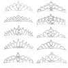 10pcs Crowns Headbands, Silver Zinc Alloy Princess Bulk Crown Sparkling
