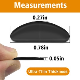 Adhesive Nose Pad,12 Pairs 1.3mm Ultra Thin Stick On Eyeglass Nose pad with Super Sticky Backing, Silicone Anti-Slip for Glasses Sunglasses