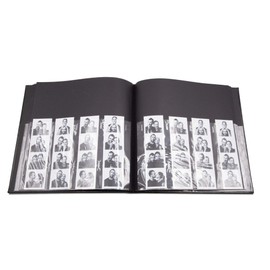 Photo Booth Frames - Black Cover Photo Booth Wedding Memory Guest Book Album DIY Picture Scrapbook with 2x6 Inch Photo Strip Inserts - 40 Black Pages