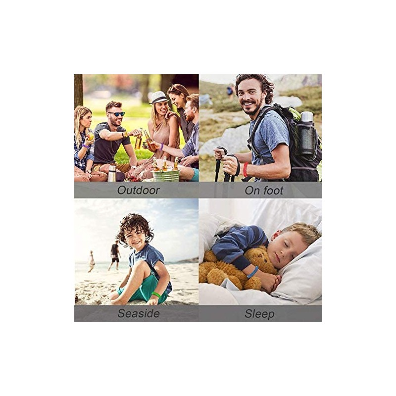ALCIONO 100% Natural and Waterproof Wrist Bands for Children and
