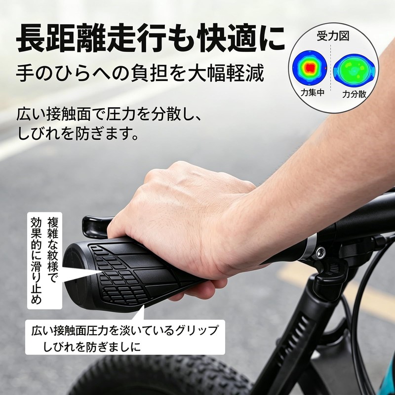 Bicycle Handle Grip, Cross Bike, Replacement, Inner Diameter: 0.9 inches