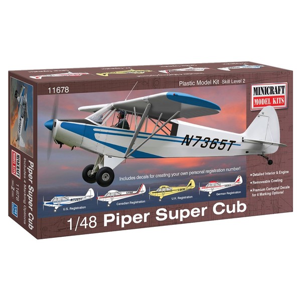 Minicraft Piper Super Cub Airplane Model Kit (1/48 Scale)