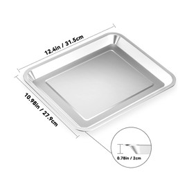2 PCS Stainless Steel Baking Tray Pan Compatible with Cuisinart Toaster Oven Tray,Suitable for Cuisinart Air Fryer TOA-060 and TOA-065, Cookie & Bread Baking Sheet Pan (12.4x10.06 inch)…