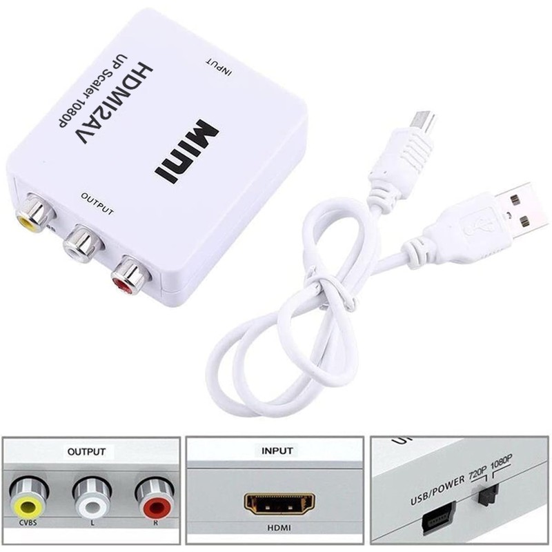 HDMI to AV Converter Output Digital to RCA Audio/Video Input