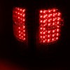 Pair of Chrome Housing Red Lens Full LED Tail Lights