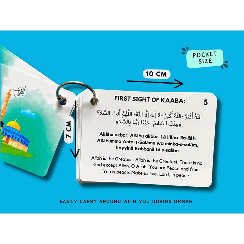Umrah Dua Cards, Step by Step Guide Umrah Duas, Umrah