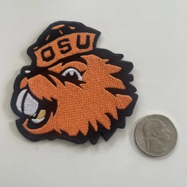 Unbranded OSU Oregon State Beavers vintage iron on embroidered patch 3" x  3” A1