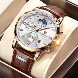 LIGE Mens Waterproof 3ATM Analog Quartz Calendar Watch Luxury Gift for Men Business Fashion Bracelet Silver