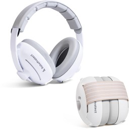 Babe Protect - 2 in 1 Baby & Child Noise Cancelling Headphones Effective Hearing Protection up to 4 Years, CE Certified - Superior Comfort Ideal for Sleep, Plane, Parties, Fireworks, beige