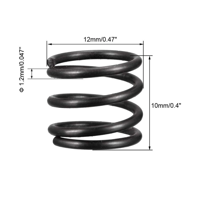 TA-VIGOR 10Pcs Extended Compressed Spring, 1.2mm Wire Dia, 12mm OD,