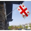 rhungift Georgia Five Cross Flag Large 3x5 Ft, Moderate-Outdoor Both