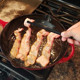 Kitchen Tongs, Cooking Tongs, 30 cm Stainless Steel Meat Tongs, Food Tongs, Professional Long Kitchen Tweezers for Cooking, Repairing, Seafood and Grilling, Black