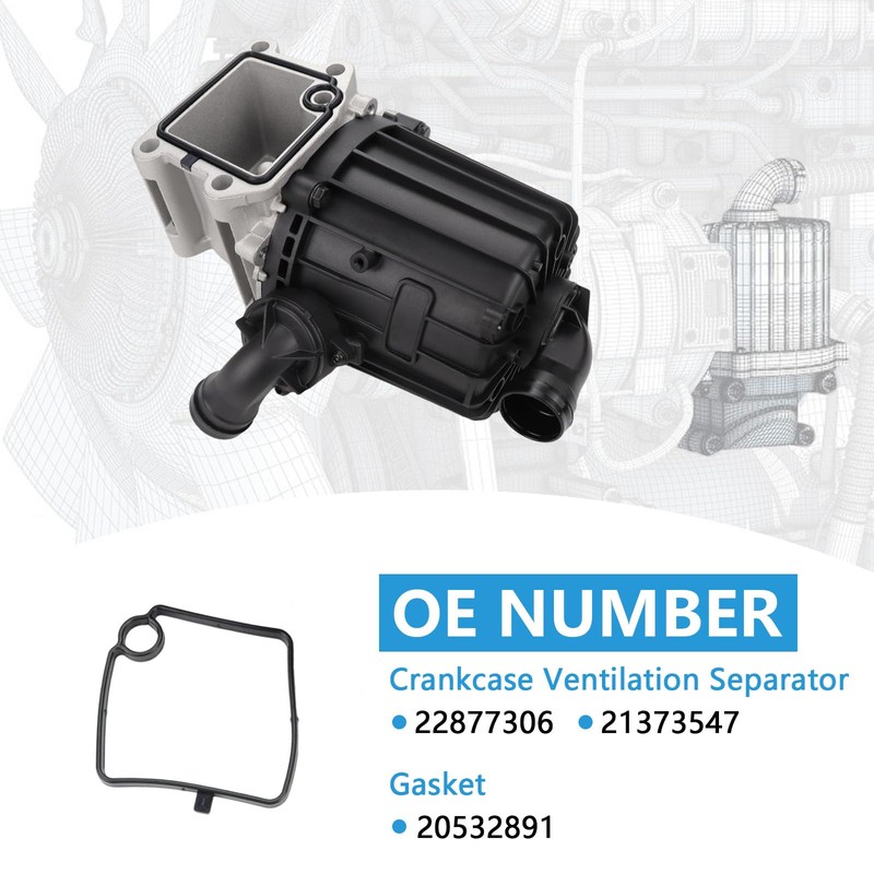 22877306 Crankcase Ventilation Oil Separator with Gasket Compatible with Volvo
