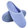 Pointelle Closed-Toe Slippers Blue Large
