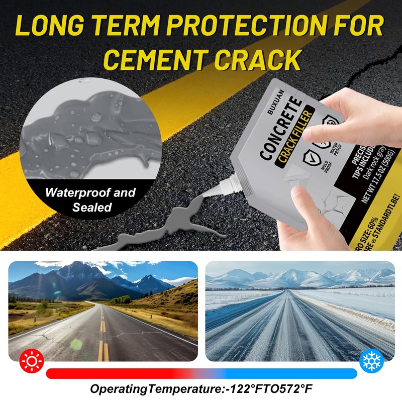 Concrete Crack Filler Outdoor, Self-Leveling Waterproof Sealant（2）