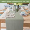 Sage Green Fabric Chiffon Table Runner, Kitchen Table Decoration Indoor