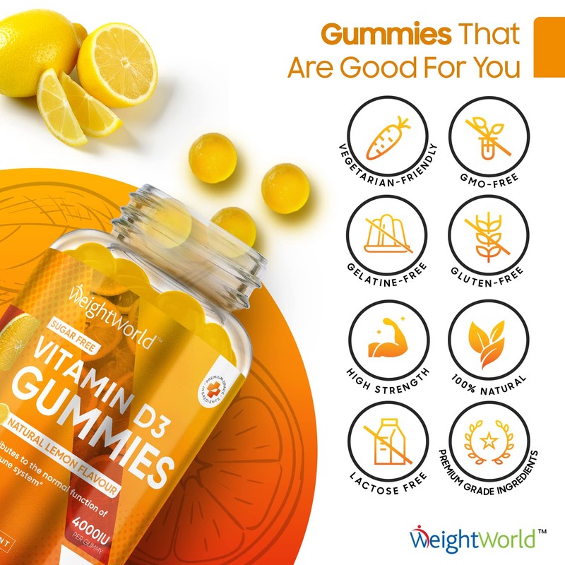 Vitamin D Gummies Adults 4000IU - Sugar-Free - 4 Months