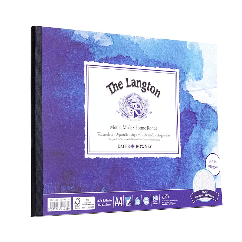 Daler-Rowney The Langton Rough 300 gsm A4 Watercolour Paper Pad,