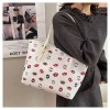 Bolso De Mano De Gran Capacidad Con Estampado De Labios