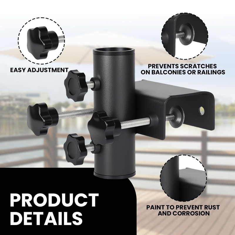 XINSUO Parasol Holder Balcony Railing, Patio Parasol Holder, Parasol Holder