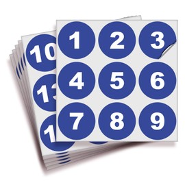 iSYFIX Blue Consecutive Number Stickers – 1 to 50, 2-inch, 1 Set – Vinyl Self Adhesive Premium Decal, Ideal for Inventory, Storage, Organizing, Boxes, Bins, Toolbox, Lockers & More, Indoor/Outdoor