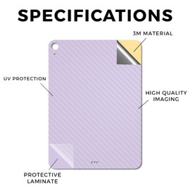 Carbon Fiber Tablet Skin Compatible with Apple iPad Air 11" (M3) 2025 - Solid Lilac - Premium 3M Vinyl Protective Wrap Decal Cover - Easy to Apply | Crafted in The USA by MightySkins