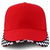 Armycrew Racing Flag Designed Bill Structured Baseball Cap - Red