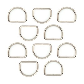 HAND 26mm Tall Silver Colour D Ring Buckle - for Making or Repairing Belts, Bags 30mmW x 25mmH - Pack of 10