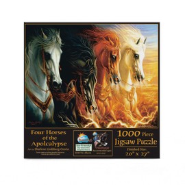 SUNSOUT INC - Four Horses of The Apocalypse - 1000 pc Jigsaw Puzzle by Artist: Lindskog-Osorio - Finished Size 20" x 27" - MPN# 68423