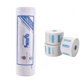 Ponik's Halskrepprollen Pro - 500 Blatt (5 Rollen Ã  100 Streifen) - Halsschutzkrause, Einweg Hals Papierrolle, Einwegkrepppapier fÃ¼r Salon, Haare Schneiden, Friseurbedarf, Krause fÃ¼r Friseure Weiss