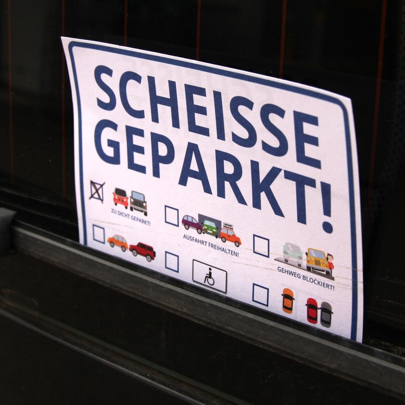 trendaffe Scheisse Geparkt! (German language) Comic Edition Windscreen Notepad, Set