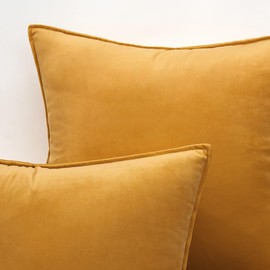 MIULEE Pack of 2 Fall Decorative Velvet Throw Pillow Cover Soft Pillowcase Solid Square Cushion Case for Sofa Bedroom Car 12x20 Inch 30x50 cm Gold