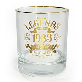 Pavilion Gift Company - 1983-8 Oz Old Fashioned Rocks Glass Drinkware Cup Birthday Milestone Party Birth Year