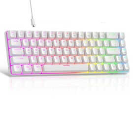 MageGee 60% Rapid Trigger Magnetic Switch Keyboard, Wired 68 Keys Hot Swappable Custom RGB Backlit Gaming Keyboard for Win/PC/MAC, White