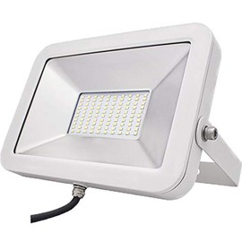 August Müller Lichttechnik AG LED Spotlight AML® FL 20 W, Professional Quality for Outdoor Use, IP65, Metal Housing White, 2700 K Warm White, 50,000 Hours Life