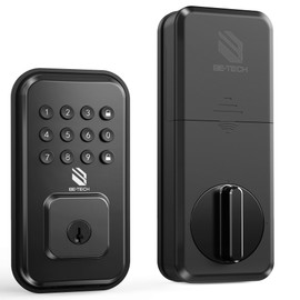 BE-TECH Keyless Entry Door Lock with Keypad - Smart Digital Door Lock Deadbolt for Front Doors, Bedrooms - Electronic Door Lock with Code for Maximum Security - Generate Temporary Passwords, Black