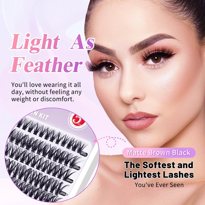 Eyelash Extensions, Eyelash Extensions, 240 Pieces, 40D Natural False Eyelashes