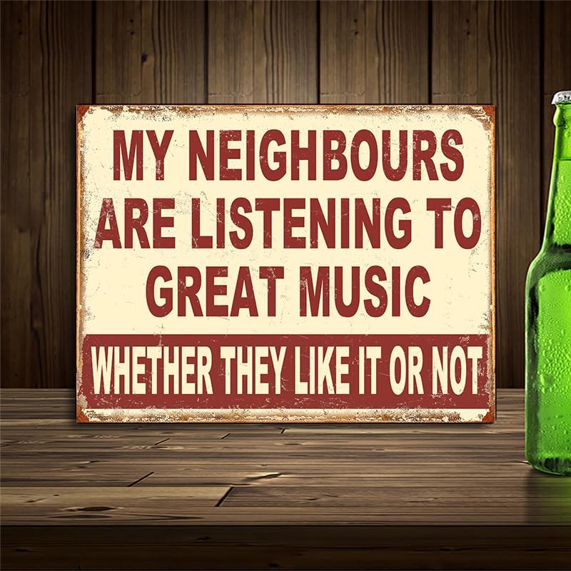 My Neighbours Listen To Great Music Theme Retro style metal