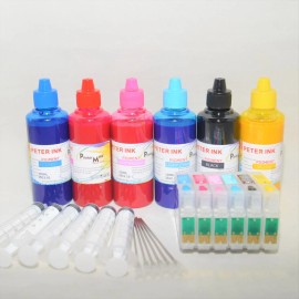 For Epson Empty refillable Ink Cartridge T079  79 ARC chip for Artisan 1430 Stylus 1400 - 6X100ML Pigment ink kit